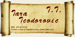 Tara Teodorović vizit kartica